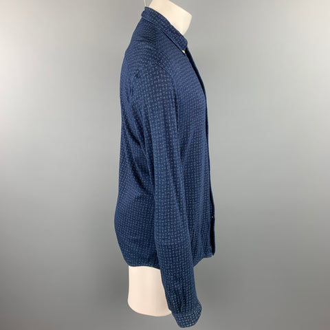 PAUL SMITH JEANS Size M Indigo Paisley Cotton Button Down Long Sleeve Shirt