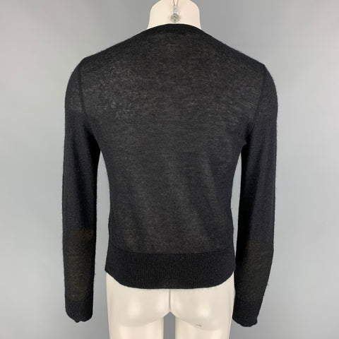 CALVIN KLEIN COLLECTION Taille S Pull à col rond en mohair noir mélangé