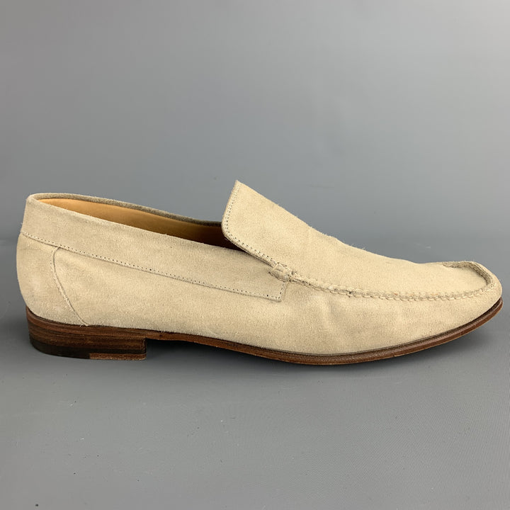 SUTOR MANTELLASSI Size 11 Natural Suede Slip On Loafers