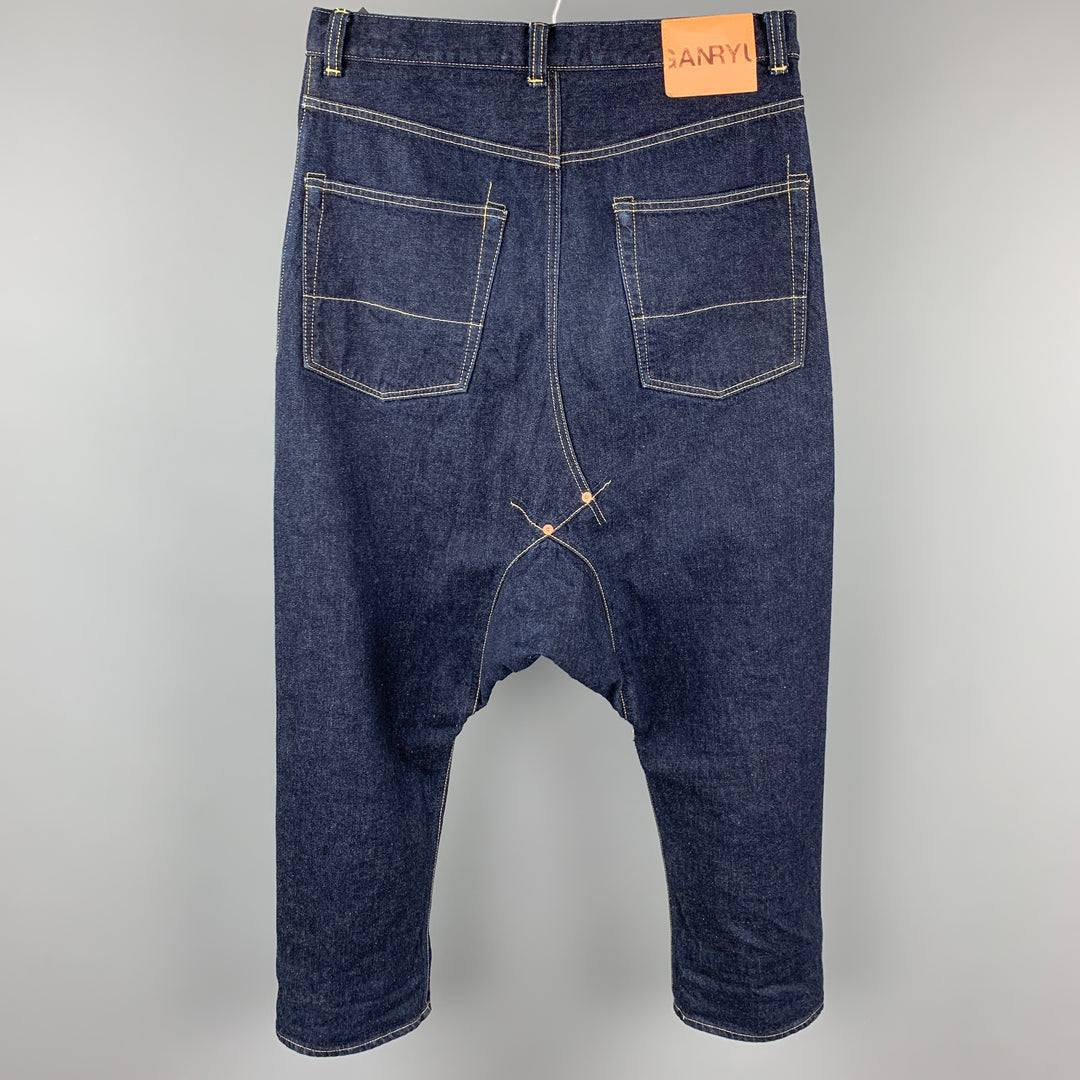 GANRYU x COMME des GARCONS Taille M Indigo Selvedge Denim Drop-Crotch Jeans
