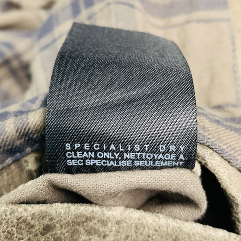 ALLSAINTS Size L Grey Suede Zip Snaps Jacket