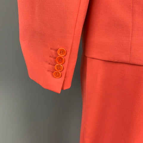 VERSUS by GIANNI VERSACE Size 40 Coral Virgin Wool Notch Lapel Suit