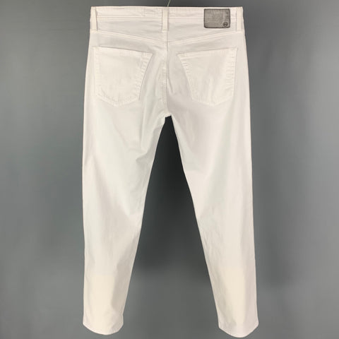 ADRIANO GOLDSCHMIED Size 33 White Cotton Tailored Leg Jeans