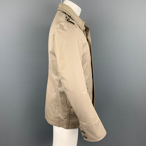 GUCCI Size 40 Khaki Cotton Epaulettes Buttoned Jacket