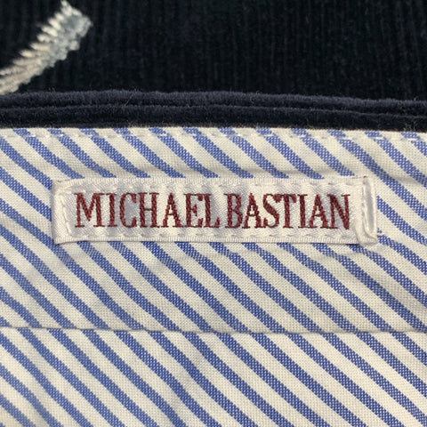 MICHAEL BASTIAN Size 32 x 28 Navy Embroidery Corduroy Dress Pants