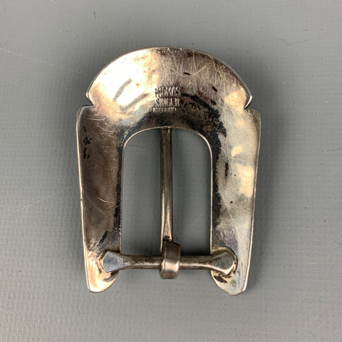 Vintage THOMAS SINGER Sterling Silver Embossed 3 Piece Belt Buckle