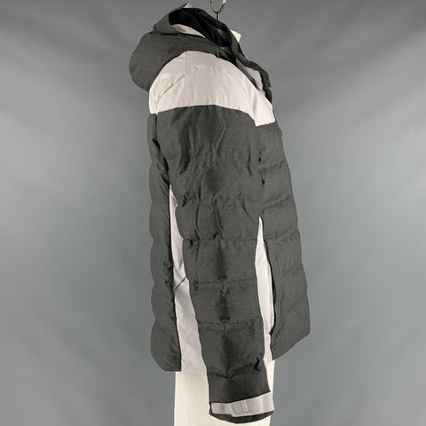 KJUS Size XL Grey Quilted Polyester Hooded Jacket