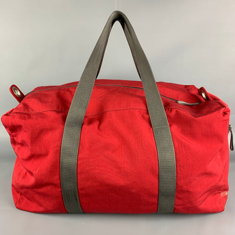 PRADA Red Slate Nylon Rectangle Duffle Bag