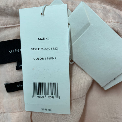 VINCE Size XL Orange Sorbet Cotton Long Sleeve Shirt