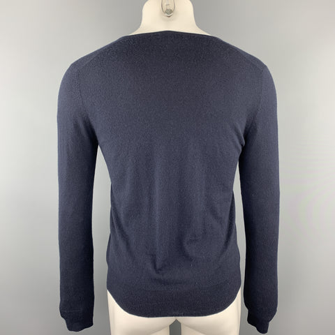 BURBERRY LONDON Size S Navy Cashmere V-Neck Pullover