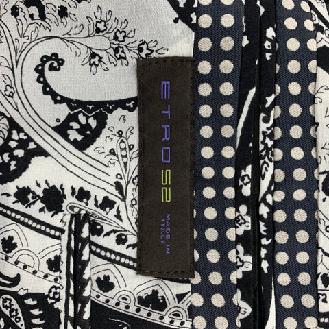 ETRO Size 42 Grey & Black Polka Dot Silk Notch Lapel Sport Coat