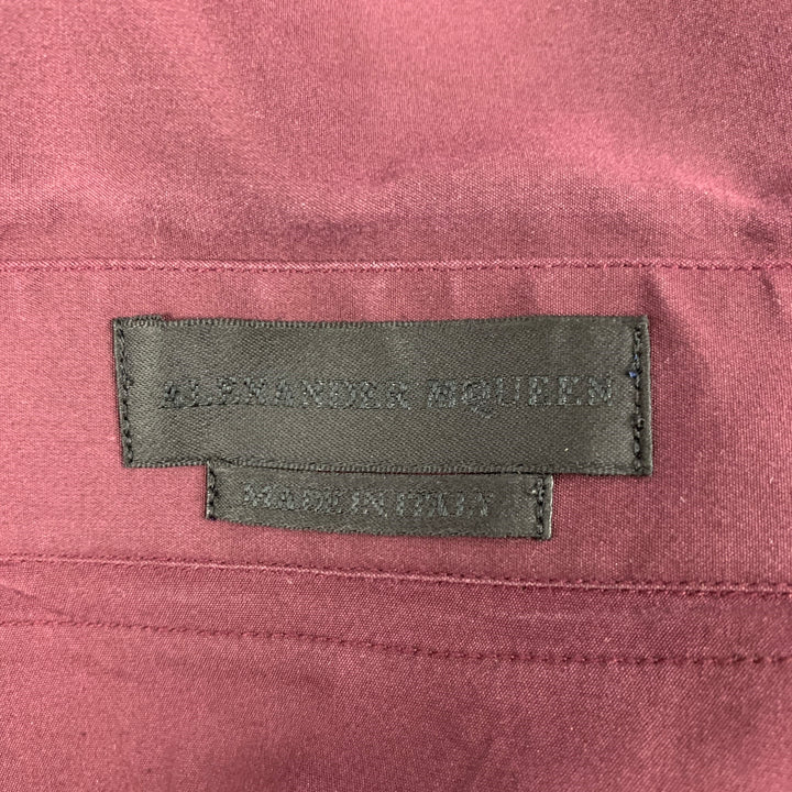 ALEXANDER MCQUEEN Size XS Burgundy Two Toned Cotton Long Sleeve Shirt