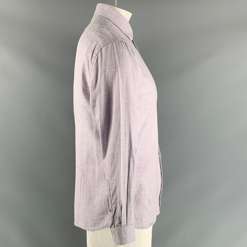 JOHN VARVATOS Size M Lavender Heather Cotton Button Down Long Sleeve Shirt