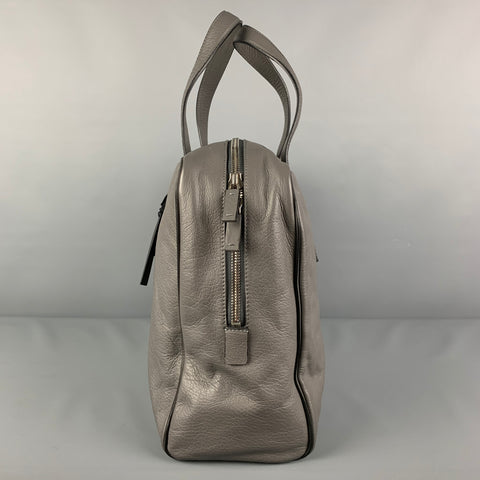 CALVIN KLEIN COLLECTION Grey Leather Travel Bag