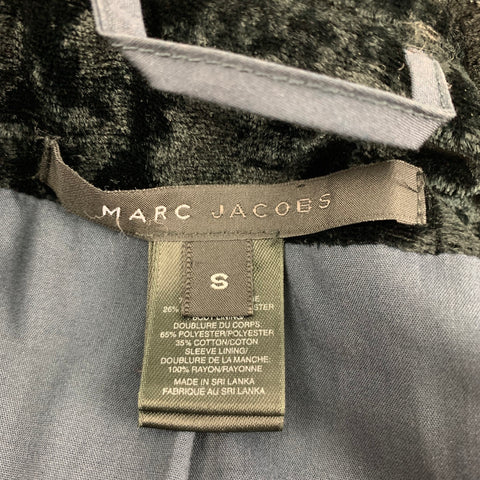 MARC by MARC JACOBS Size S Black Velvet Rayon / Polyester Double Breasted Coat
