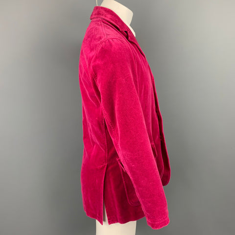 ETRO Size M Fuchsia Cotton Velvet Notch Lapel Sport Coat