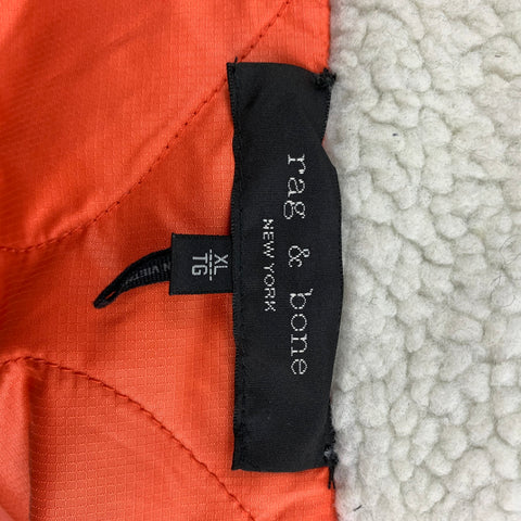 RAG & BONE Size XL Black & Orange Cotton / Nylon Reversible Bomber Jacket
