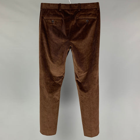 TODD SNYDER Size 28 Brown Corduroy Cotton Zip Fly Dress Pants