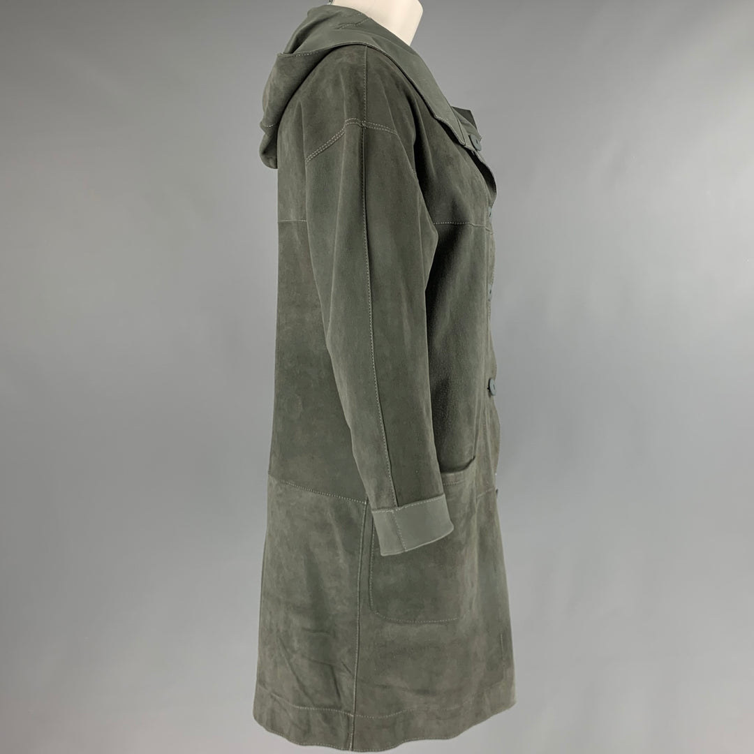 BOTTEGA GIOTTI Size XS Grey Leather Suede Reversible Coat