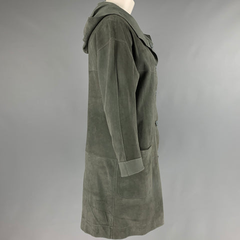 BOTTEGA GIOTTI Size XS Grey Leather Suede Reversible Coat