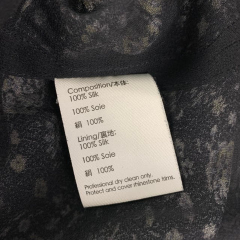 3.1 PHILLIP LIM Size 2 Black Light Blue Floral Silk Dress