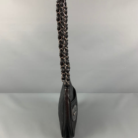 CHANEL Black Leather Shoulder Handbag