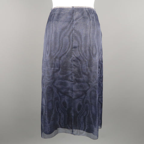 PRADA Taille US 6 / IT 42 Jupe droite crayon Moare en soie bleue