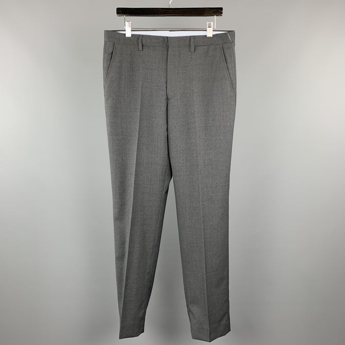 ETRO Size 34 x 35 Dark Gray Lana Wool Dress Pants