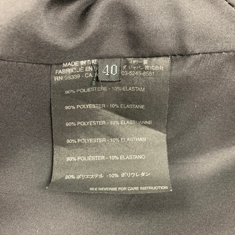 PRADA Size 4 Black Polyester Leather Belted Jacket