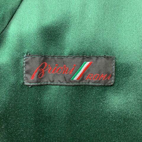 BRIONI Size 40 Forest Green Silk Velvet Shawl Collar Robe Jacket