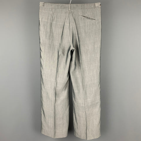 JEAN PAUL GAULTIER Size 32 Grey Silk Side Tabs Dress Pants