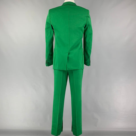 GIVENCHY Pre-Spring 2020 Size 38 Green Polyester Wool Double Breasted Suit