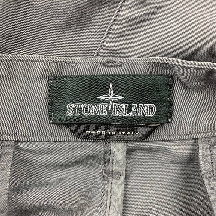 STONE ISLAND Shadow Project Size 33 Gray Cotton Drop-Crotch Casual Pants
