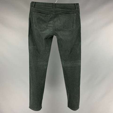 J BRAND Pantalon décontracté en velours côtelé et coton mélangé vert, taille 34, devant plat