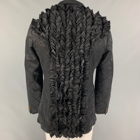 COMME des GARCONS HOMME PLUS Size L Black Quilted Polyester Ruffled Sport Coat