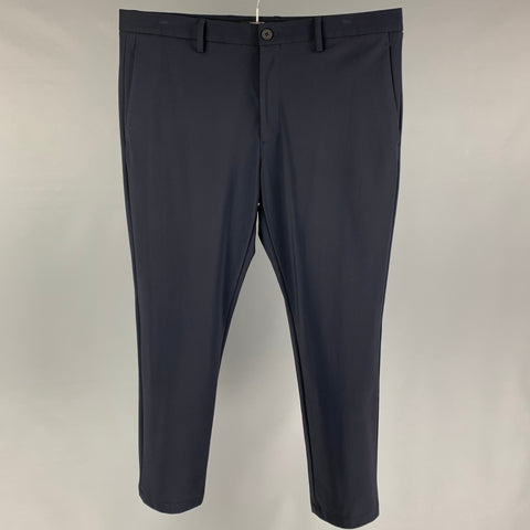 THEORY Size 36 Navy Polyamide Flat Front Dress Pants