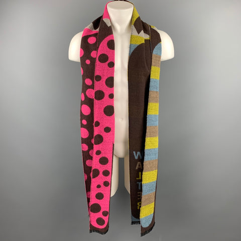 WALTER VAN BEIRENDONCK Multi-Color Wool Print Scarf