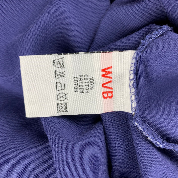 WALTER VAN BEIRENDONCK Size XL Navy Cotton Hologram Patch Long Sleeve T-shirt