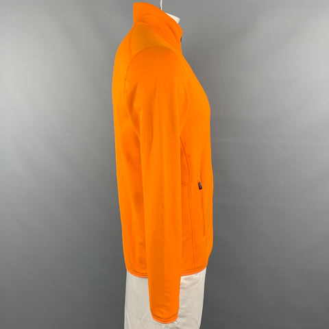 KJUS Size L Orange Polyester High Collar Zip Up Jacket
