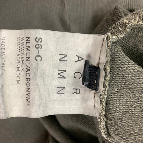 ACRONYM SS 15 Size L Olive Wash Cotton Crew-Neck S6-C Sweatshirt