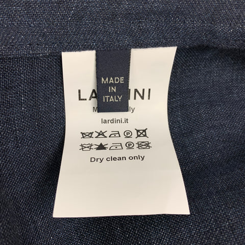 LARDINI Size 38 Indigo Linen Double Breasted Sport Coat