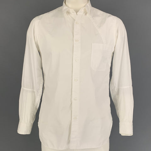 YOHJI YAMAMOTO Size L White Cotton Button Down Long Sleeve Shirt