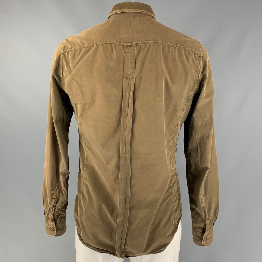 D&G by DOLCE & GABBANA Size L Brown Cotton Button Up Long Sleeve Shirt