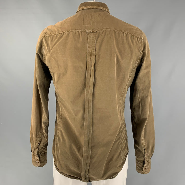 D&G by DOLCE & GABBANA Size L Brown Cotton Button Up Long Sleeve Shirt