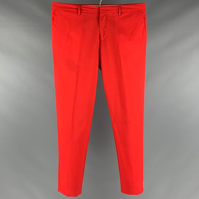 PAUL SMITH Talla 36 Pantalón de vestir rojo con parte delantera plana