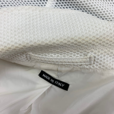 GIORGIO ARMANI Size 42 White Honeycomb Polyamide Sport Coat