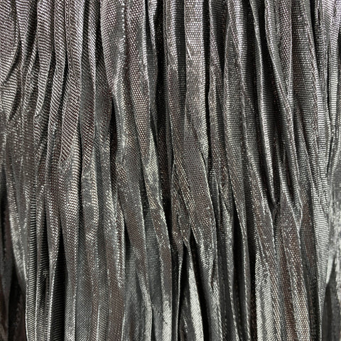 RALPH LAUREN Size 2 Silver Silk Metallic Wrinkled A-Line Skirt