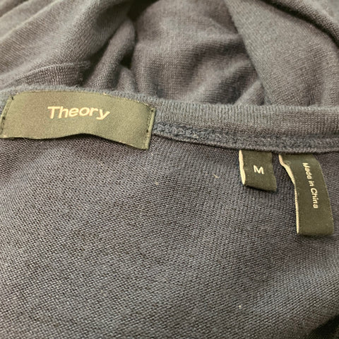 THEORY Size M Navy Modal Blend Jersey T-shirt