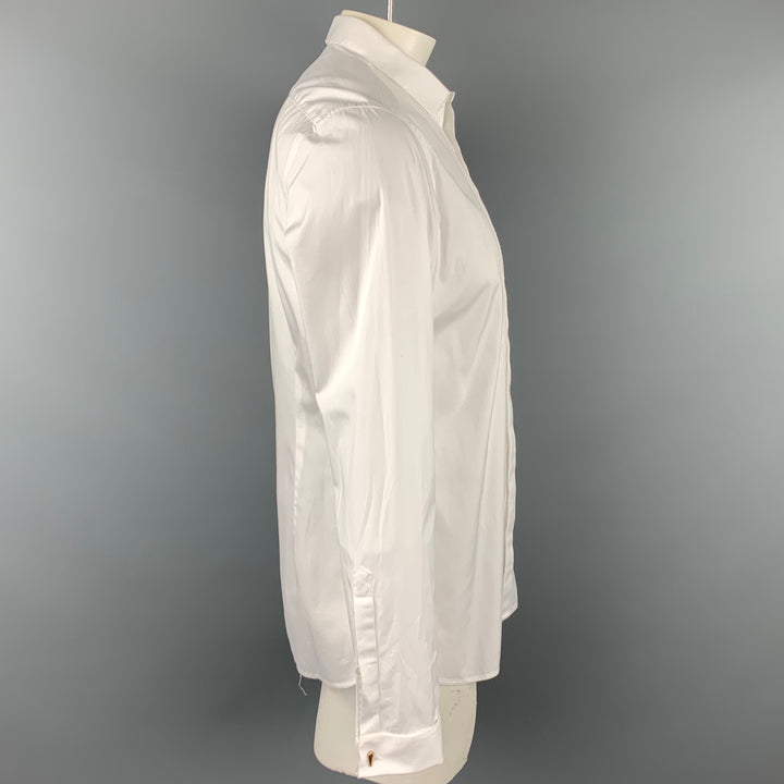 BURBERRY PRORSUM Size L White Cotton French Cuff Long Sleeve Shirt