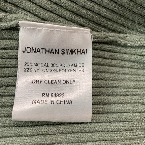 JONATHAN SIMKHAI Size S Grey Green Modal Blend Ribbed Bralette Casual Top